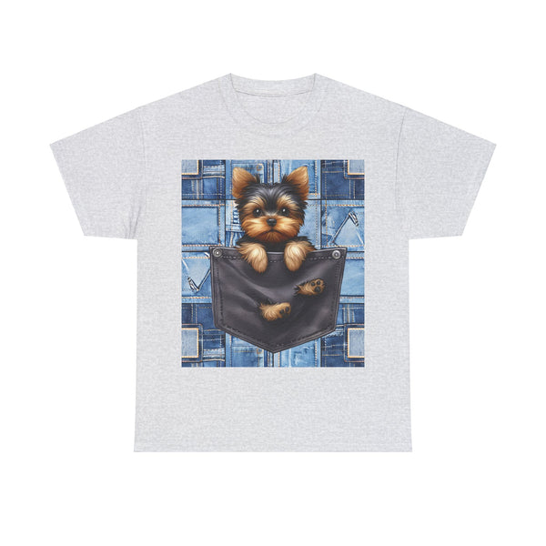 "Denim Dog Patch" Plus Size Women Heavy Cotton Tee T-shirt