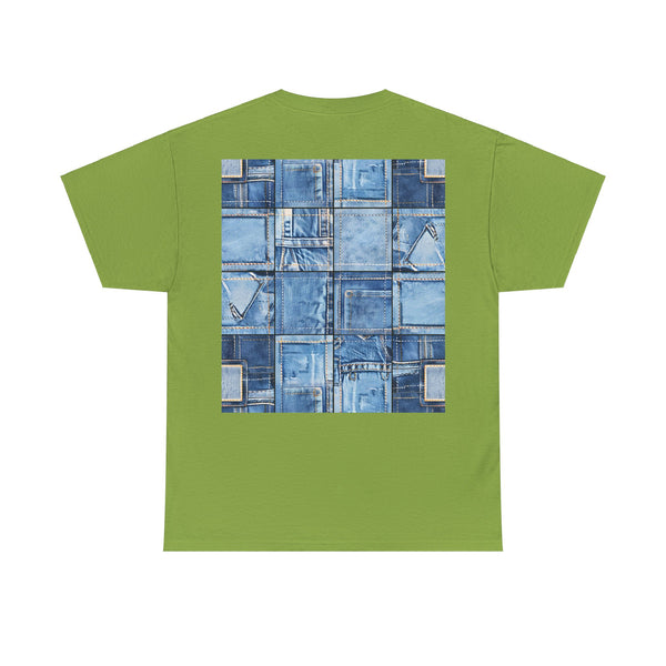 "Denim Dog Patch" Plus Size Women Heavy Cotton Tee T-shirt