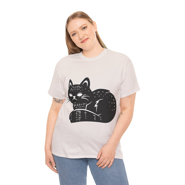 "Black Cat" Plus Size Women Heavy Cotton Tee T-Shirt