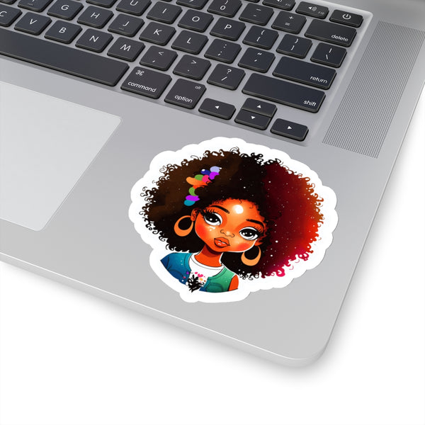 Afro-haired Girl Kiss-Cut Stickers