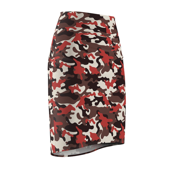 Red Camo Women's Pencil Skirt