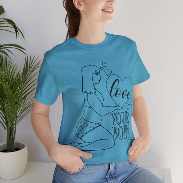 Body Positive Plus Size Woman Jersey Short Sleeve Tee T-Shirt