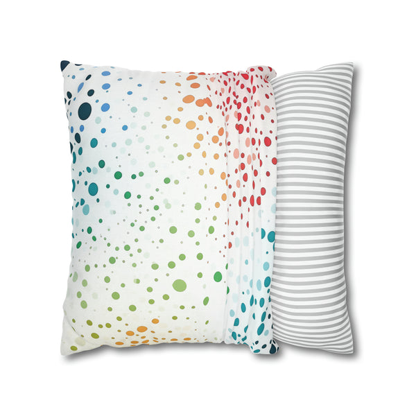 White Polka Dots Spun Polyester Square Pillowcase