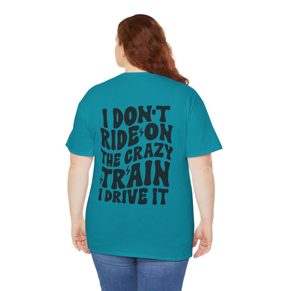Ride the Train Women Heavy Cotton Tee T-Shirt