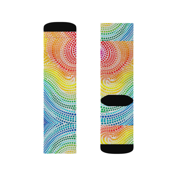 Rainbow Swirl Sublimation Woman Socks