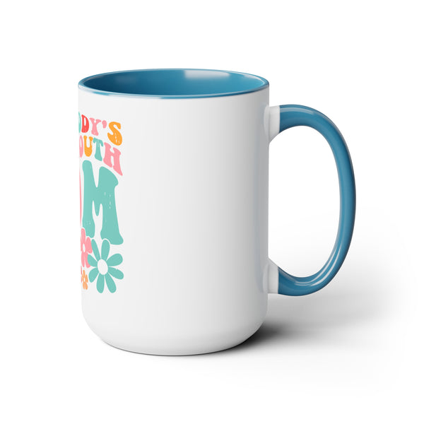 "Somebody Loud Mouth Mom" Mother's Day Two-Tone Coffee Mugs Cup, 15oz