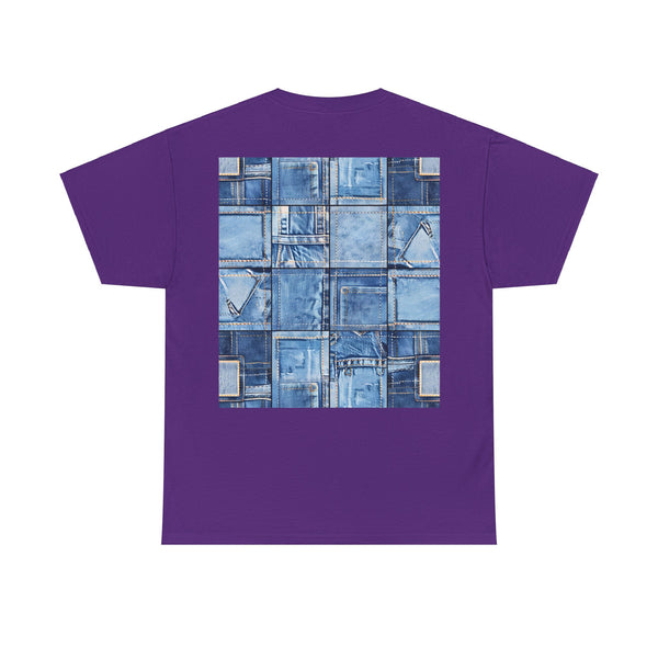 "Denim Patch" Plus Size Women Heavy Cotton Tee