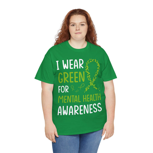 "Mental Health Awareness" Woman Crewneck T-Shirt: Focus on the Good - Unisex Heavy Cotton Tee