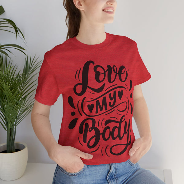 "Body Positivity" Quotes Plus Size Woman Jersey Short Sleeve Tee T-Shirt