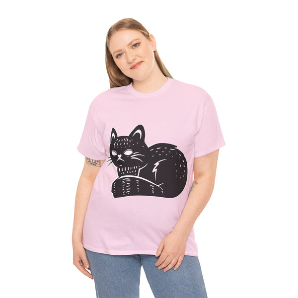 "Black Cat" Plus Size Women Heavy Cotton Tee T-Shirt