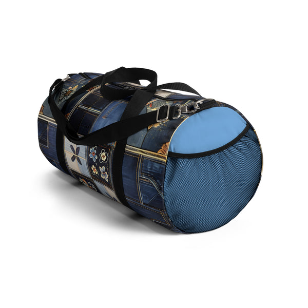 Denim Print Duffel Gym Bag