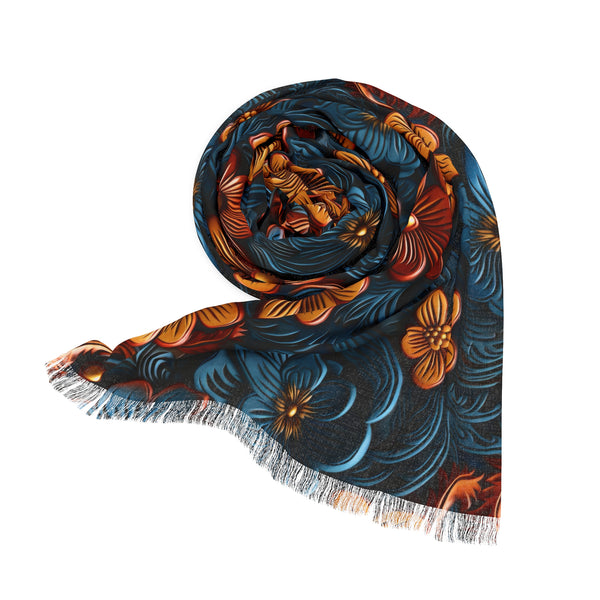 3D Floral Print Light Woman Scarf