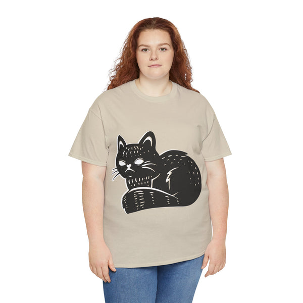 "Black Cat" Plus Size Women Heavy Cotton Tee T-Shirt