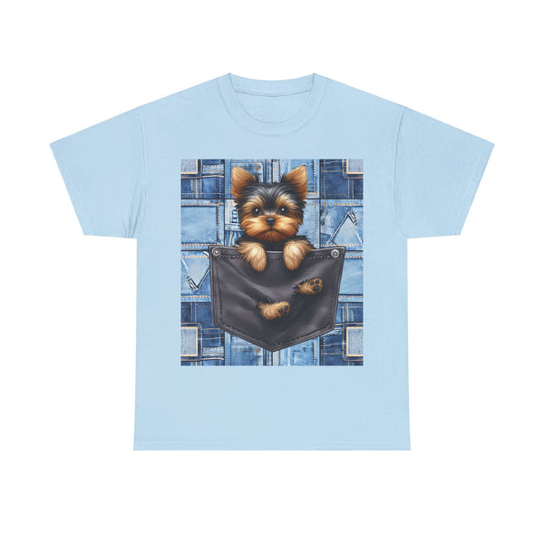 "Denim Dog Patch" Plus Size Women Heavy Cotton Tee T-shirt