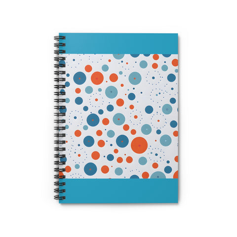 Teal Polka Dots Spiral Notebook - Ruled Line