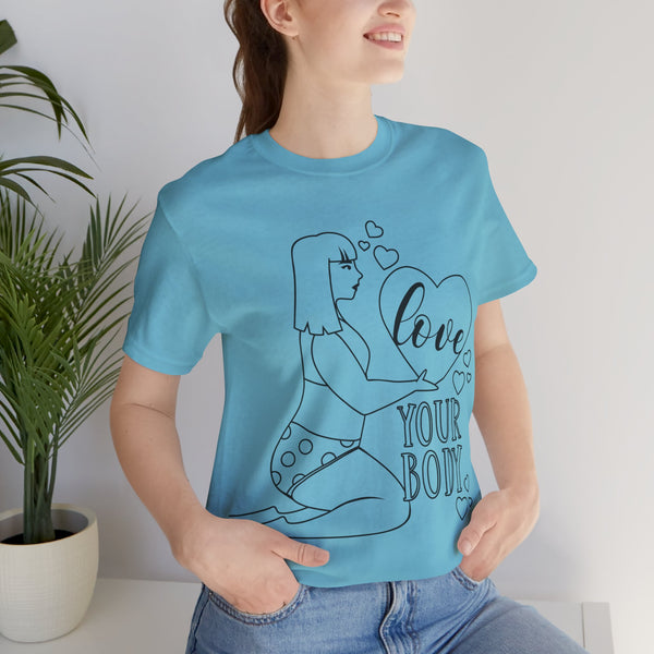 Body Positive Plus Size Woman Jersey Short Sleeve Tee T-Shirt
