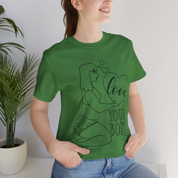 Body Positive Plus Size Woman Jersey Short Sleeve Tee T-Shirt