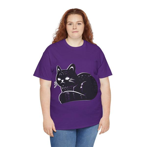 "Black Cat" Plus Size Women Heavy Cotton Tee T-Shirt