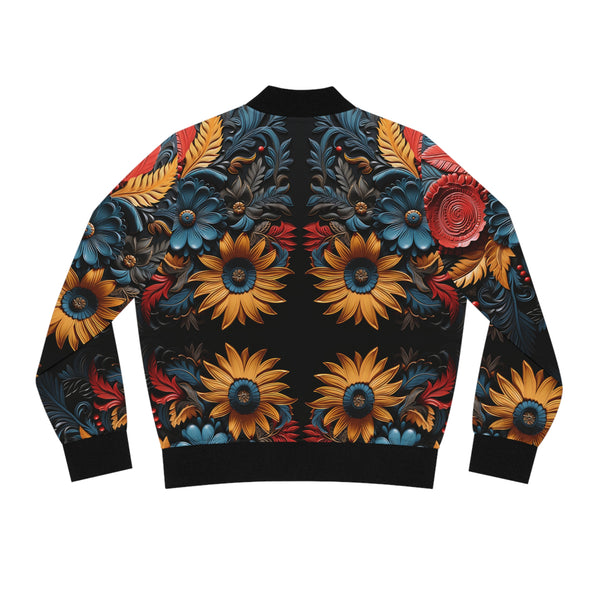 3D Flowers Women's Bomber Jacket
