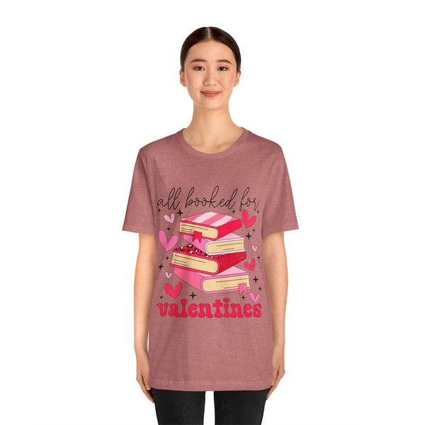 "All books for Valentines"- Woman's Jersey Short Sleeve Tee
