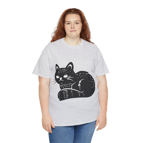 "Black Cat" Plus Size Women Heavy Cotton Tee T-Shirt