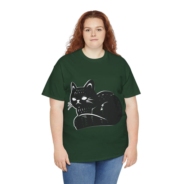 "Black Cat" Plus Size Women Heavy Cotton Tee T-Shirt