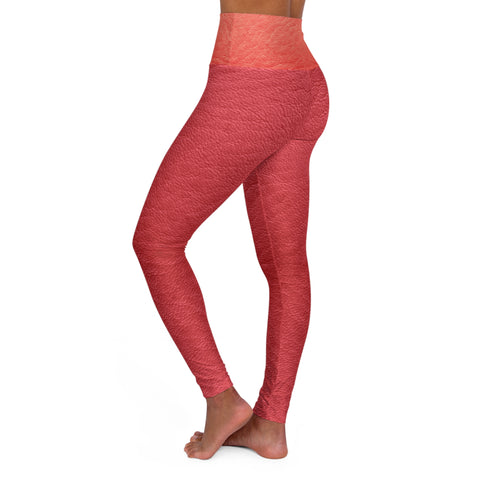 Red Faux Leather High Waisted Yoga Leggings