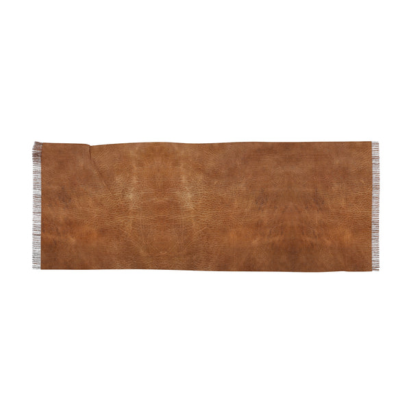 Faux Light Brown Leather Light Woman Scarf
