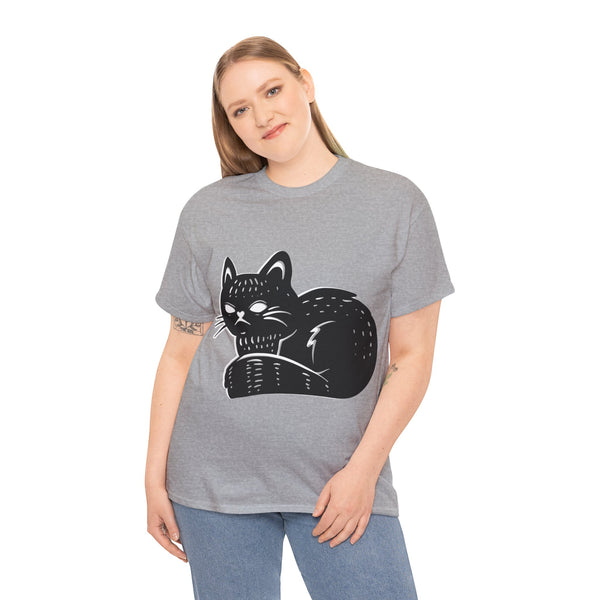 "Black Cat" Plus Size Women Heavy Cotton Tee T-Shirt
