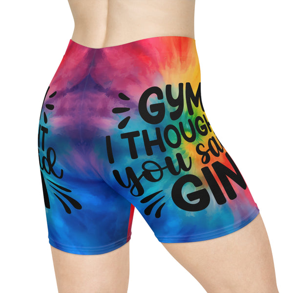 "Gym I Thought Your Said Gin" Women's Biker Shorts