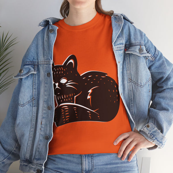 "Black Cat" Plus Size Women Heavy Cotton Tee T-Shirt