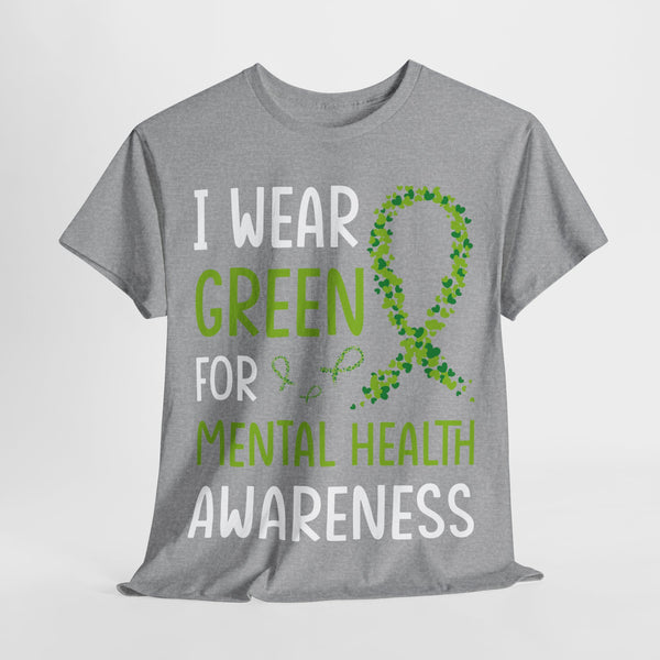 "Mental Health Awareness" Woman Crewneck T-Shirt: Focus on the Good - Unisex Heavy Cotton Tee