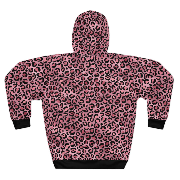 Pink Cheetah Woman Pullover Hoodie