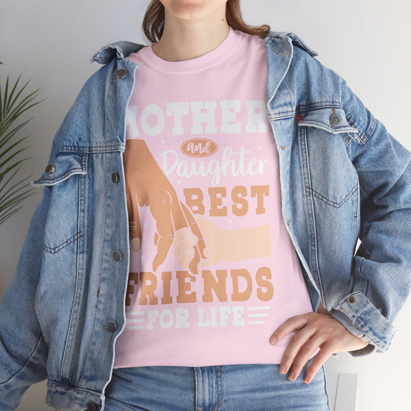 "Mom & Daughter Best Friends" Plus Size Women Heavy Cotton Tee T-Shirt
