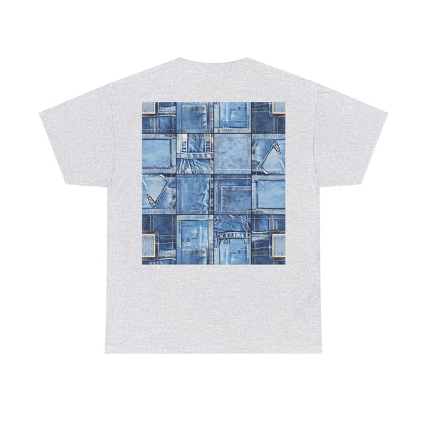 "Denim Dog Patch" Plus Size Women Heavy Cotton Tee T-shirt