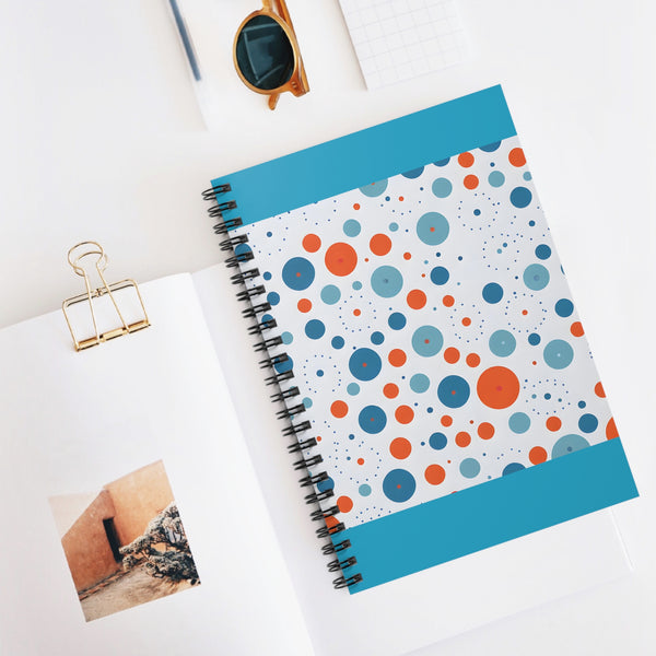 Teal Polka Dots Spiral Notebook - Ruled Line