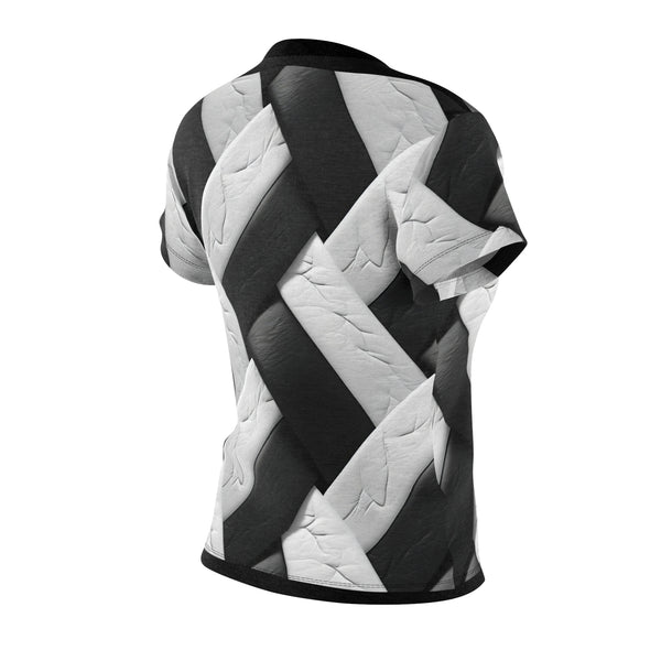 Black/White Plat Pattern Women's Pajama Sleepwear Cut & Sew Tee