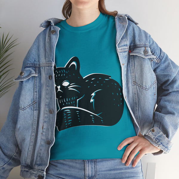 "Black Cat" Plus Size Women Heavy Cotton Tee T-Shirt