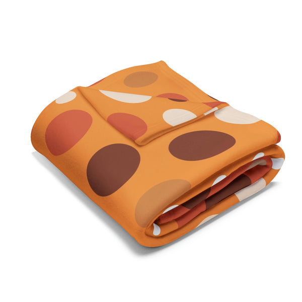 Large Warm Color Polka Dots Arctic Fleece Throw Blanket