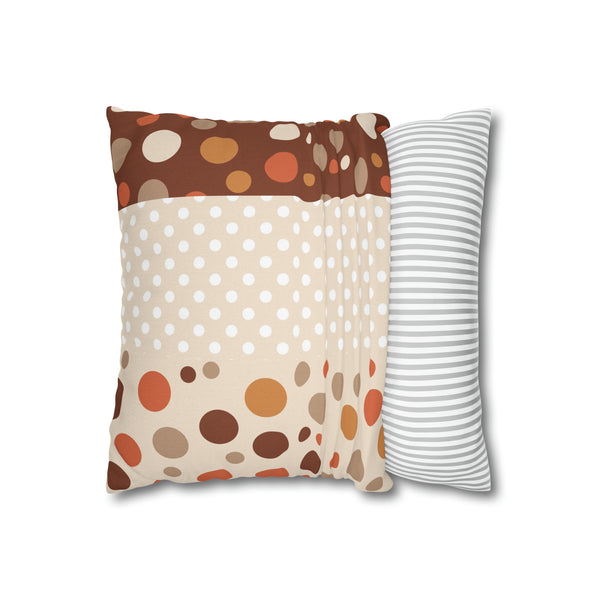 Warm Color Polka Dots Spun Polyester Square Throw Pillowcase