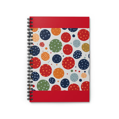 Red Big Dots Spiral Notebook - Ruled Line