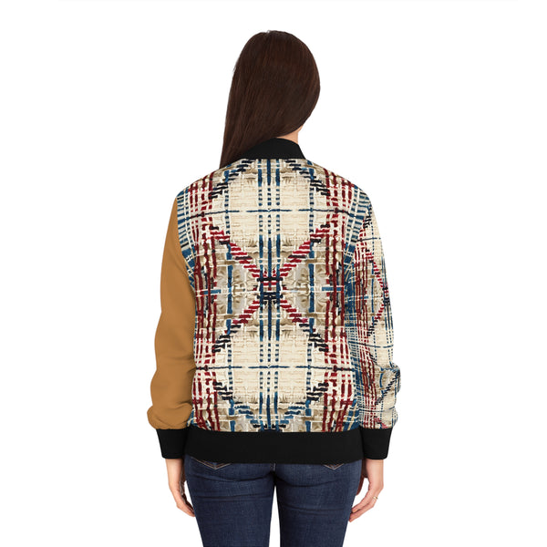 Historical Plaid Women's Bomber Jacket