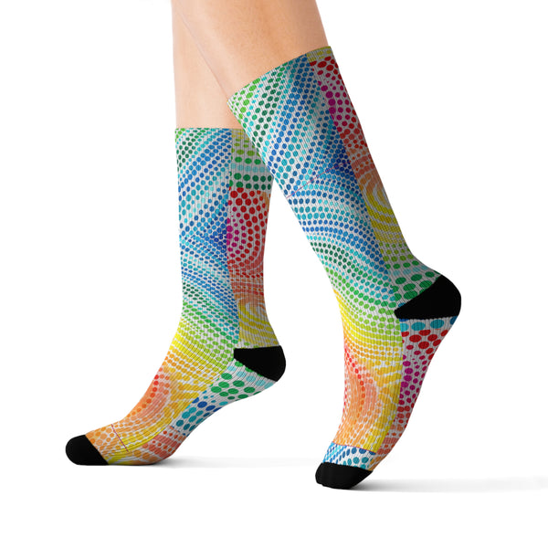 Rainbow Swirl Sublimation Woman Socks