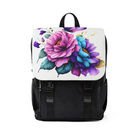 Beautiful Butterfly Resting Woman Casual Shoulder Backpack