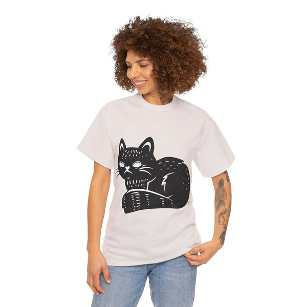 "Black Cat" Plus Size Women Heavy Cotton Tee T-Shirt