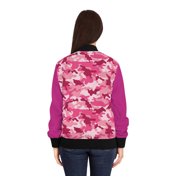 Pink Camo Women's Bomber Jacket