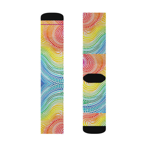 Rainbow Swirl Sublimation Woman Socks