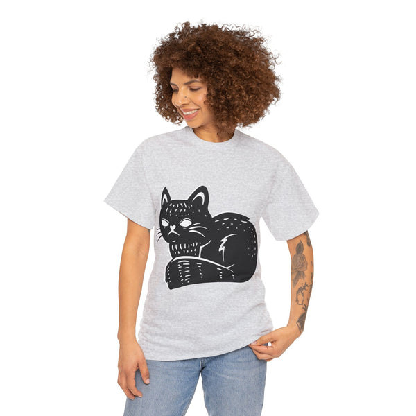 "Black Cat" Plus Size Women Heavy Cotton Tee T-Shirt