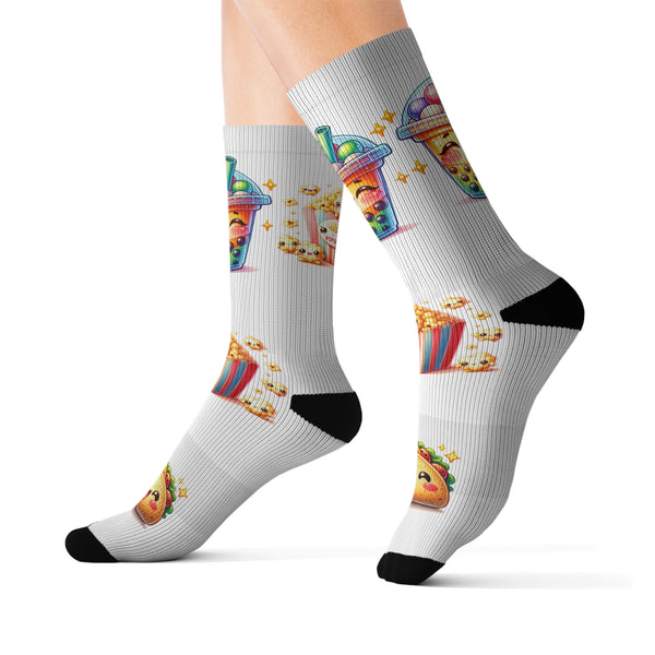 Kawaii Comfort Food Sublimation Woman Socks