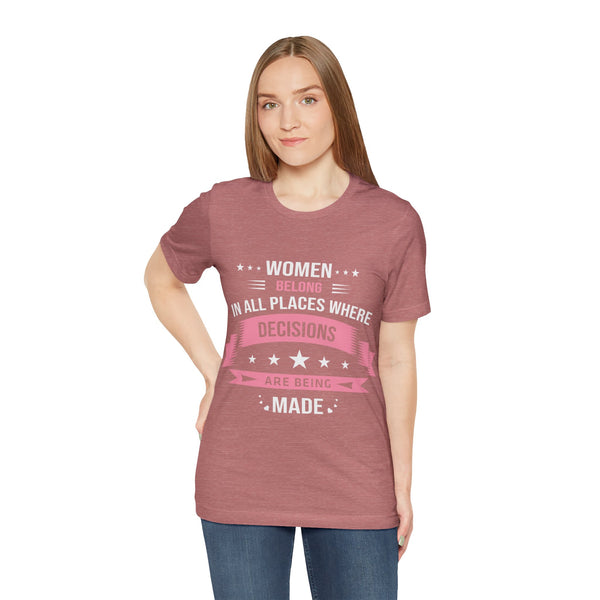 "Women Belong IN All Palaces Where Decisions Are Being Made" Plus Size Woman Jersey Short Sleeve Tee T-Shirt